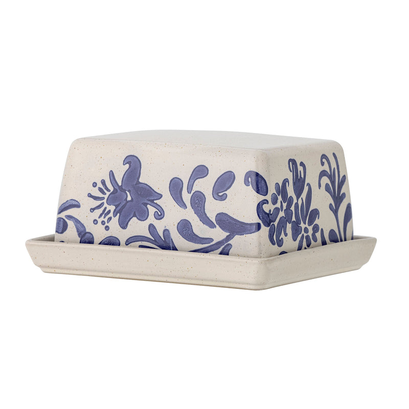 Bloomingville Butterdose Bloomingville Creative Collection Petunia Butterdose, Blau, Steingut