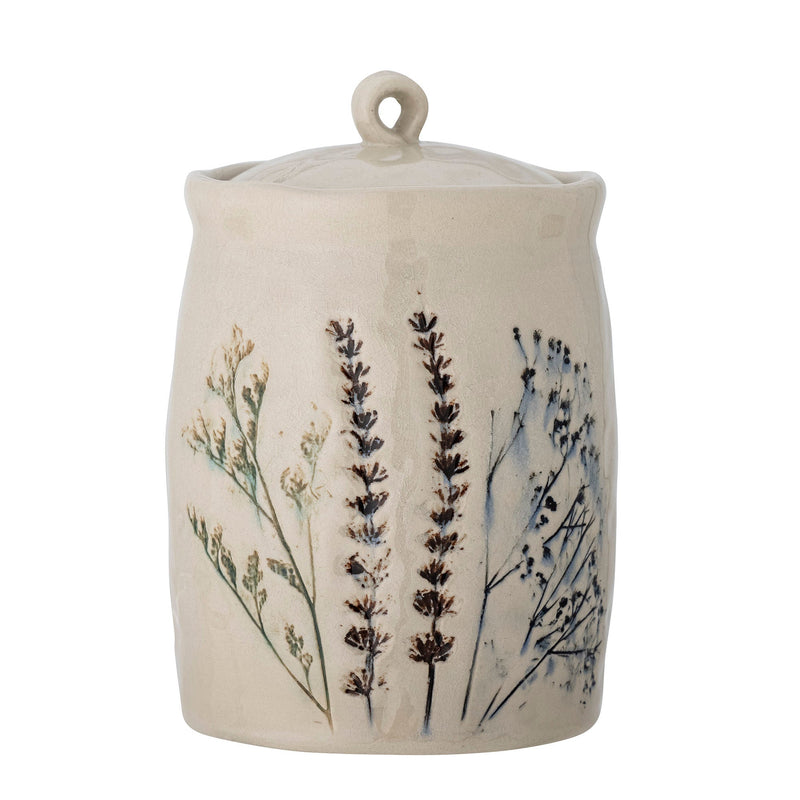Bloomingville Bea Gefäß mit Deckel, Natur, Steingut – LaLe Living
