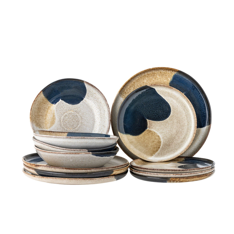 Bloomingville Jules Geschirrset, Grau, Steingut – LaLe Living