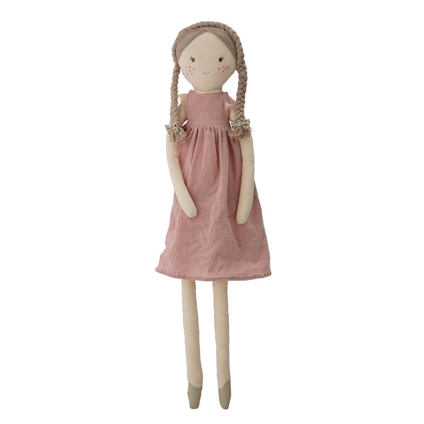 Bloomingville Kinderspielzeug Bloomingville MINI Lilly Soft Puppe, Rose, Baumwolle