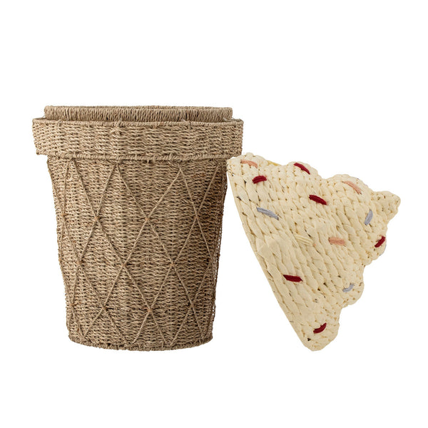 Bloomingville MINI Bloomingville MINI Cillie Korb mit Deckel, Natur, Wasserhyazinthe