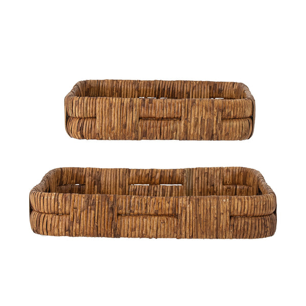 Bloomingville Schalen Bloomingville Diann Tablett, Braun, Rattan