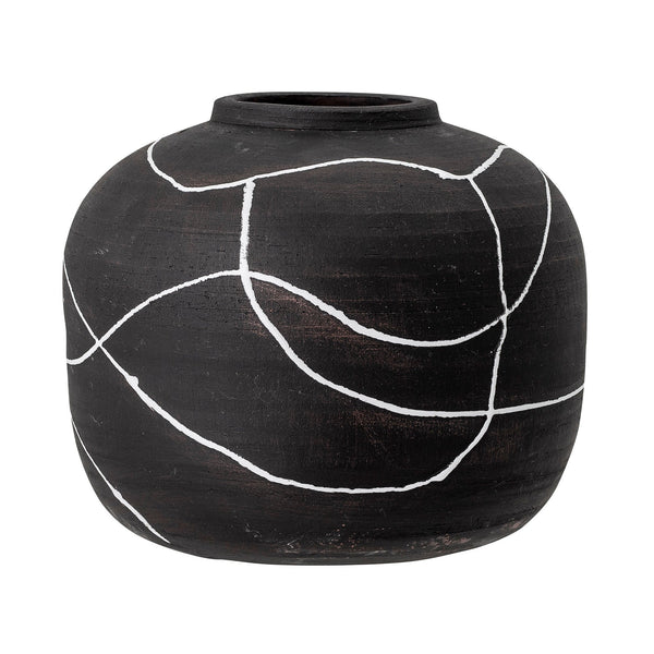 Bloomingville Vase Bloomingville Niza Deko-Vase, Schwarz, Terrakotta