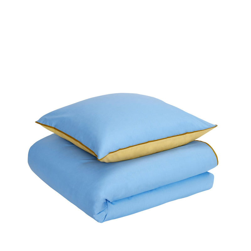 Hübsch Hübsch Aki Bettwäsche 80/220 Blau/Gelb