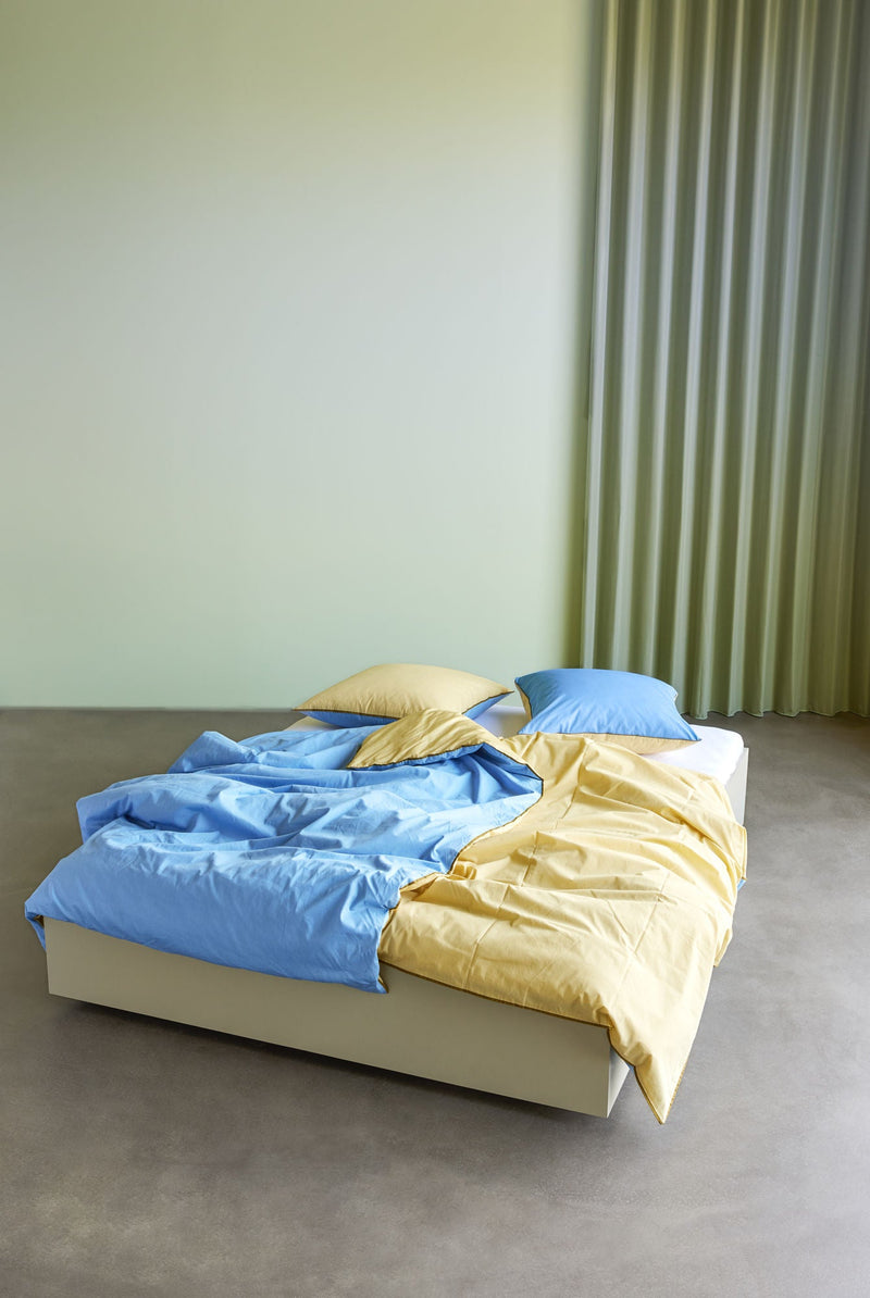 Hübsch Hübsch Aki Bettwäsche 80/220 Blau/Gelb