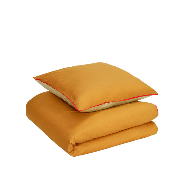 Hübsch Hübsch Aki Bettwäsche 80/220 Orange/Grün