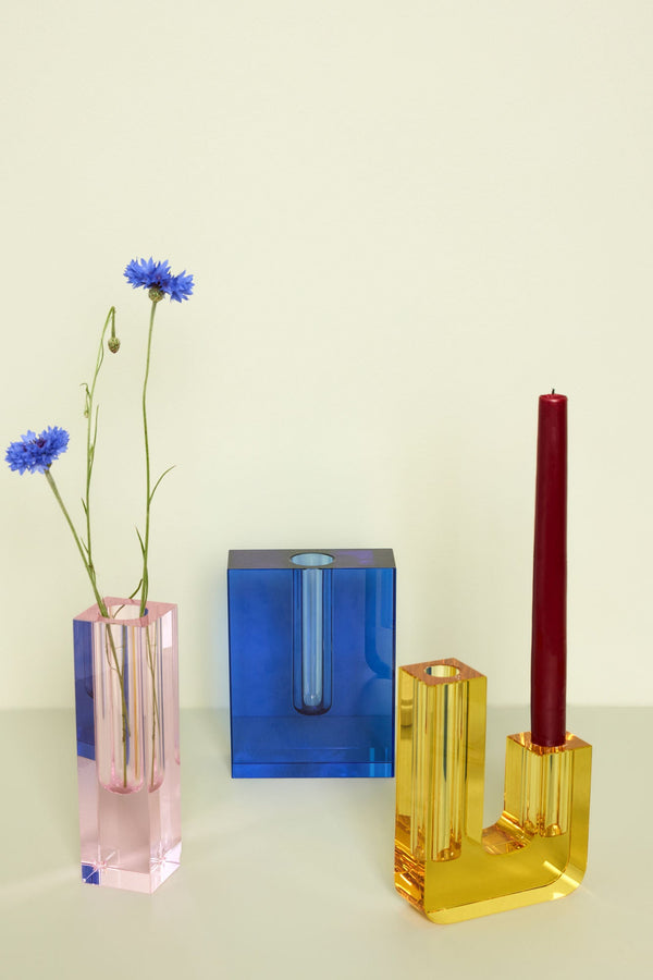 Hübsch Hübsch Block Vase Blau
