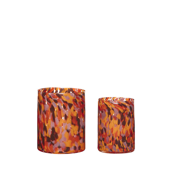 Hübsch Hübsch Luce Kerzenständer Orange (2er Set)