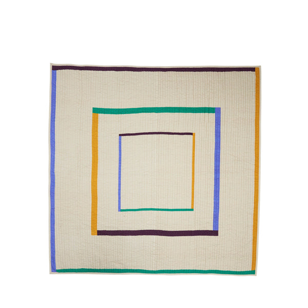Hübsch Hübsch Twist Tagesdecke Square 260x260 Sandfarben/ Multifarben