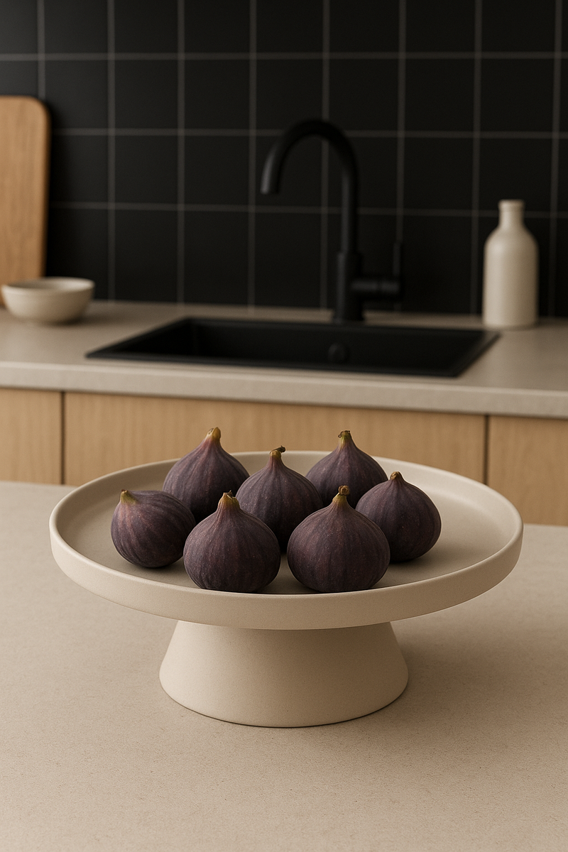 LaLe Living Dekotablett LaLe Living Ständer mit Dekotablett Enisa in Sand, Ø 26 cm