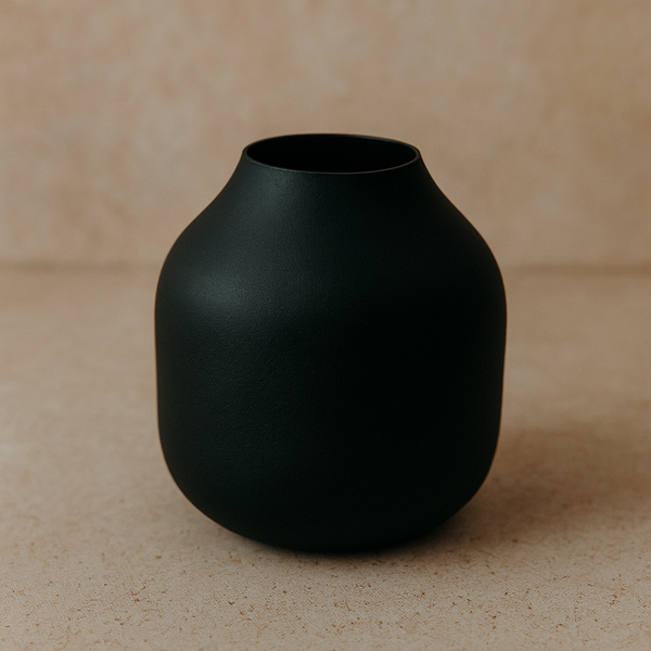 LaLe Living Vase Schwarz LaLe Living Vase "Basit" aus Eisen Schwarz, klein Ø8x10cm