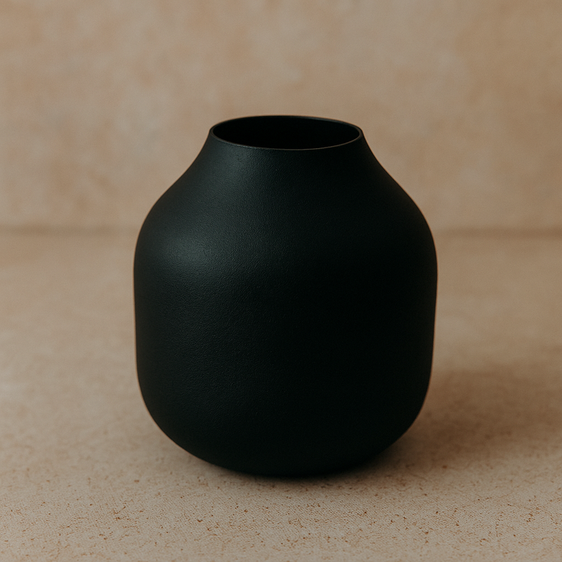 LaLe Living Vase Schwarz LaLe Living Vase "Basit" aus Eisen Schwarz, klein Ø8x10cm