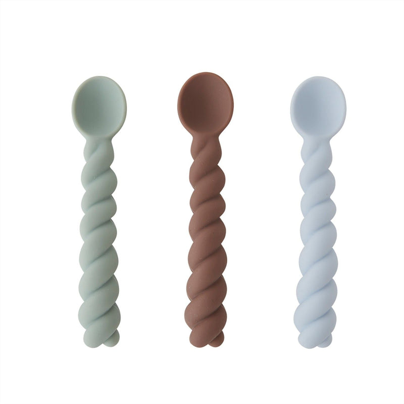 OYOY MINI OYOY MINI Mellow Spoon - Pack of 3 - Dusty Blue / Taupe / Pale Mint