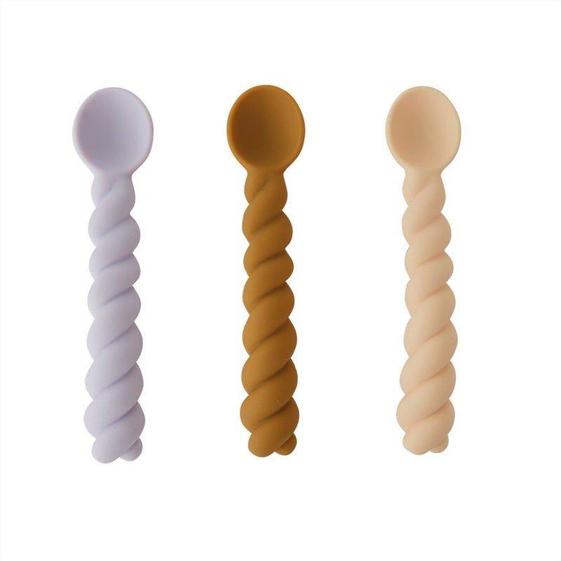 OYOY MINI OYOY MINI Mellow Spoon - Pack of 3 - Lavender / Vanilla / Light Rubber