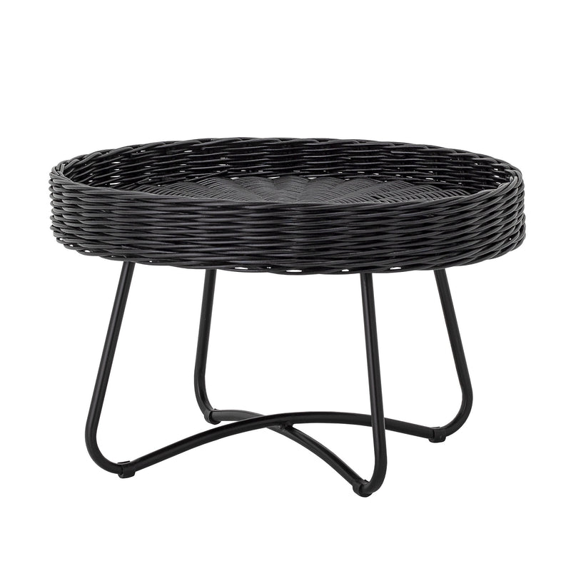 Bloomingville Beistelltisch Bloomingville Hattie Couchtisch, Schwarz, Rattan