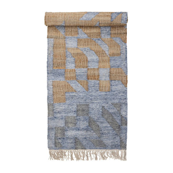 Bloomingville Bloomingville Vikka Teppich, Blue, Jute