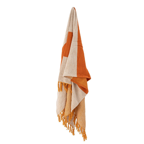 Bloomingville Decke Bloomingville Motril Decke, Orange, Baumwolle