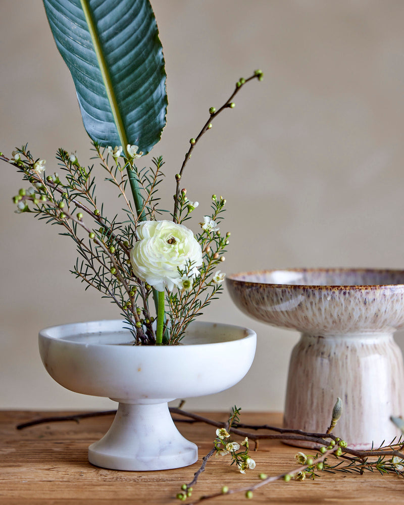 Vaso Elice Bloomingville: Piccolo Vaso In Ceramica Bianco Con Scanalature