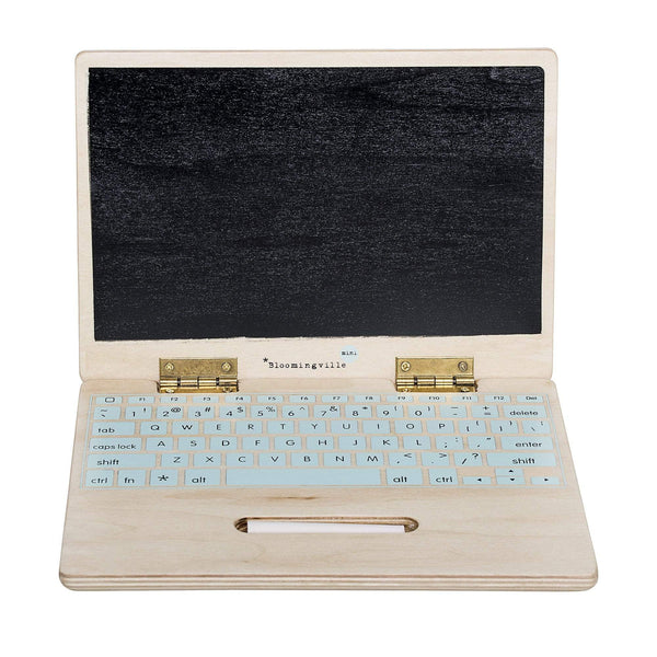 Bloomingville Laptop aus Holz mit Kreidetafel