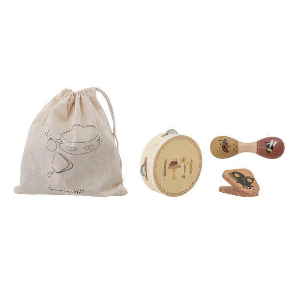 Bloomingville Kinderspielzeug Bloomingville MINI Driss Musikinstrument, Braun, Sperrholz