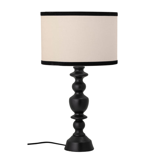Bloomingville Lampe Bloomingville Sela Tischlampe, Schwarz, Gummibaumholz