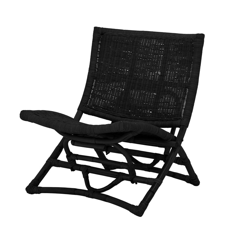 Bloomingville Lounge Sessel Bloomingville Baz Loungesessel, Schwarz, Rattan