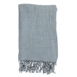 Bloomingville Decke Baumwolle in Blau, L170xB130cm