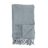 Bloomingville Decke Baumwolle in Blau, L170xB130cm