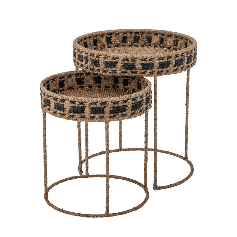 Bloomingville Serviertisch Bloomingville CREATIVE COLLECTION Nore Tray Table, Brown, Bankuan Grass