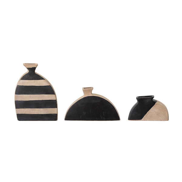 Bloomingville Vase Bloomingville Nezha Deko-Vase, Schwarz, Terrakotta