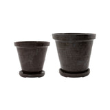 House Doctor House Doctor Blumentopf mit Untersetzer, Flower, Braun