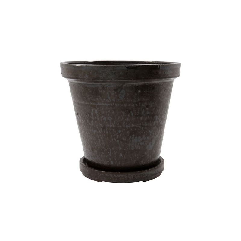 House Doctor House Doctor Blumentopf mit Untersetzer, Flower, Braun