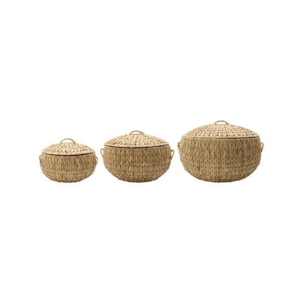 House Doctor Korb House Doctor 3er Korb-Set Rata Natur aus Wasserhyazinthe