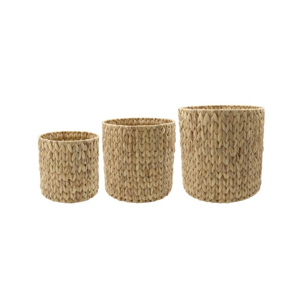 House Doctor Korb House Doctor 3er Korb-Set Roun Natur aus Wasserhyazinthe