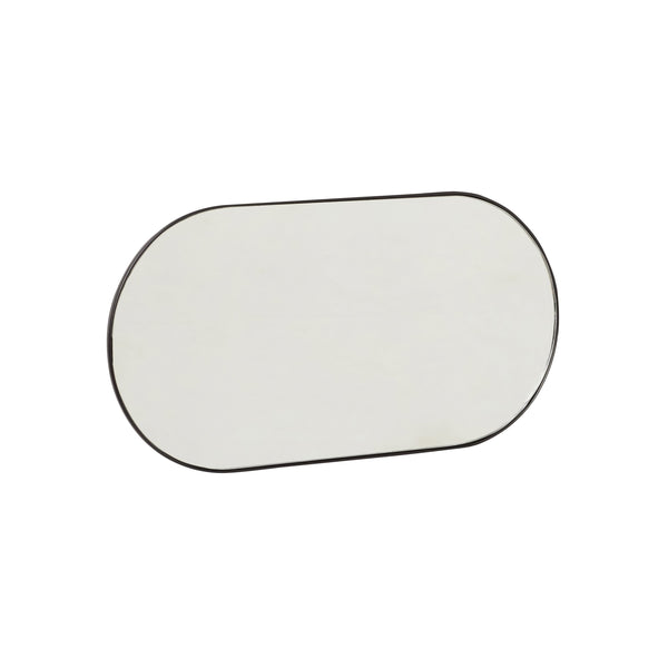 Hübsch Korb Hübsch Hakenleiste mit Spiegel aus Metall in Schwarz, 30 x 15 cm