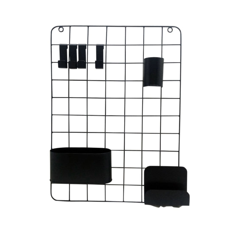 LaLe Living Deko-Objekt LaLe Living Wandgitter "Depo" aus Eisen in Schwarz, 60,5x45cm