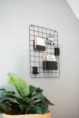LaLe Living Deko-Objekt LaLe Living Wandgitter "Depo" aus Eisen in Schwarz, 60,5x45cm