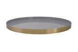 LaLe Living Dekotablett LaLe Living Dekotablett Isa rund in Gold/Grau mit Emaille, Ø34 cm