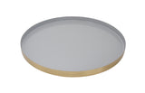 LaLe Living Dekotablett LaLe Living Dekotablett Isa rund in Gold/Grau mit Emaille, Ø34 cm