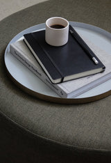LaLe Living Dekotablett LaLe Living Dekotablett Isa rund in Gold/Grau mit Emaille, Ø34 cm