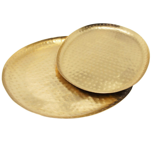 LaLe Living Dekotablett LaLe Living Dekotablett-Set Iki oval in Gold, 2-tlg