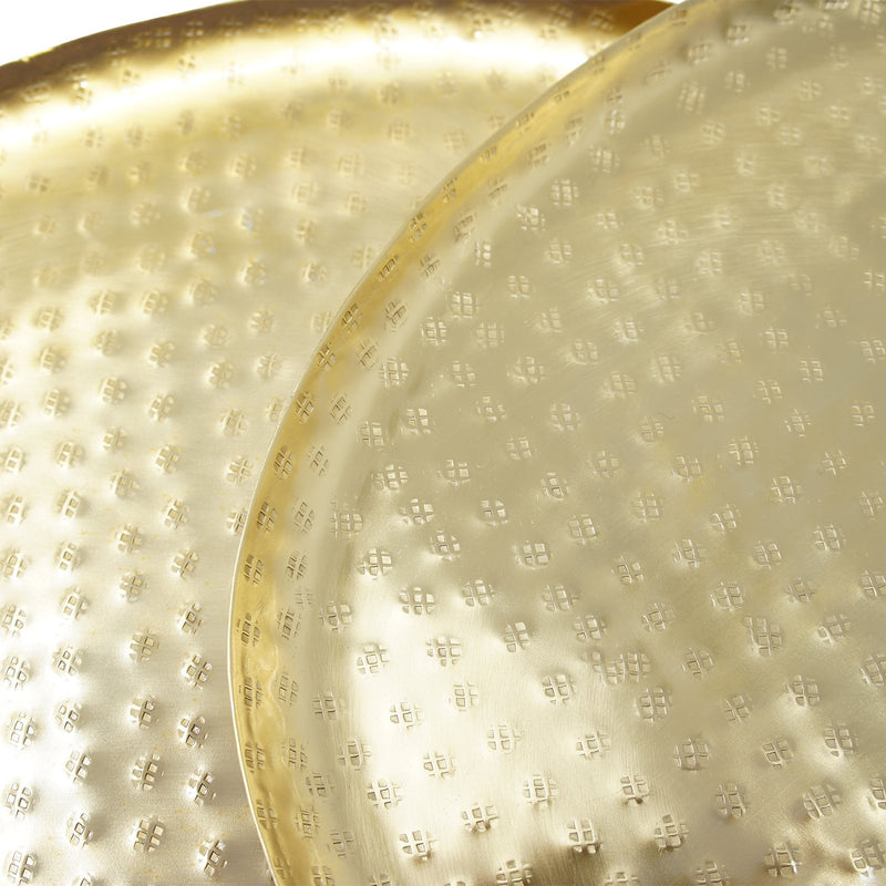 LaLe Living Dekotablett LaLe Living Dekotablett-Set Iki oval in Gold, 2-tlg