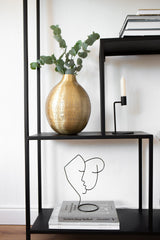 LaLe Living Kerzenständer LaLe Living Kerzenhalter "Demir" aus Eisen in Schwarz, 10x17cm