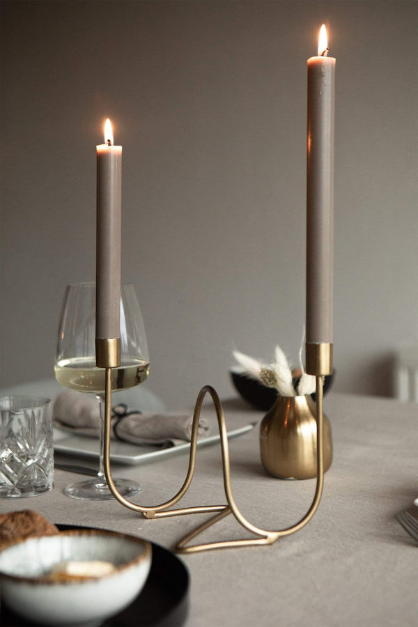 LaLe Living Kerzenständer LaLe Living Kerzenständer "Yeni" aus Eisen in Gold, 11x19cm