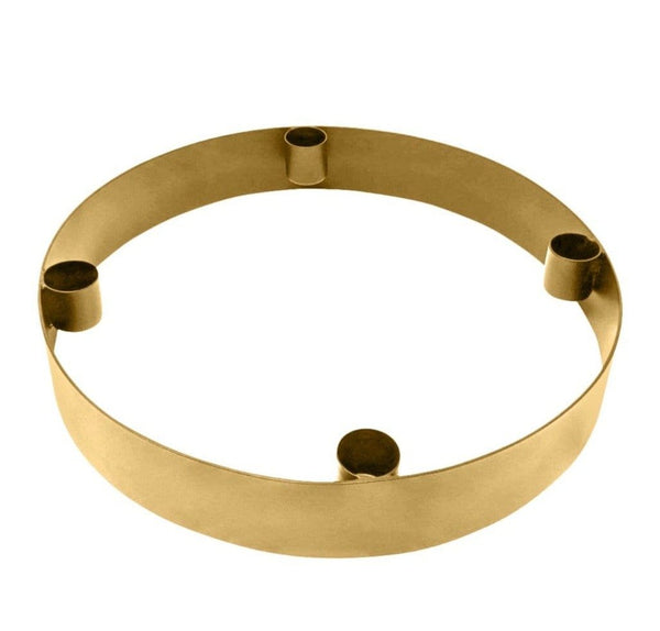 LaLe Living Kerzenständer LaLe Living Ring-Kerzenständer "Onyx" aus Eisen in Gold matt, Ø25x4cm