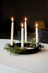 LaLe Living Ring-Kerzenständer "Onyx" aus Eisen in Schwarz matt, Ø25x4cm
