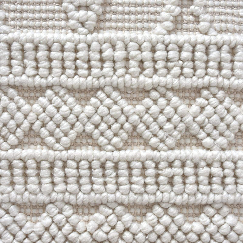 LaLe Living Kissenhülle LaLe Living Teppich Doku aus PET Garn in Elfenbeinweiß, 150 x 80 cm