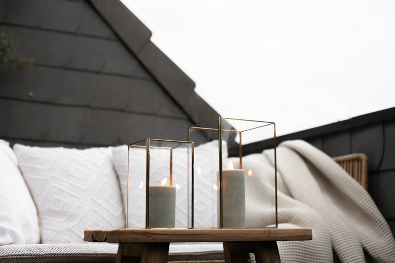 LaLe Living Laterne LaLe Living Laterne Batu S aus Eisen in Gold, 12 x 20 cm