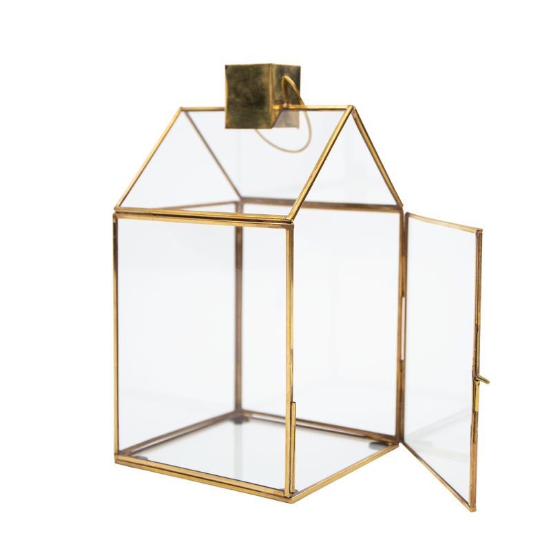 LaLe Living Laterne LaLe Living Laterne Khira Haus aus Eisen in Gold, 15 x 28 cm