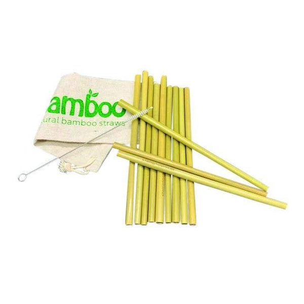 Strohhalm-Set aus 12 Bambus Strohälmen